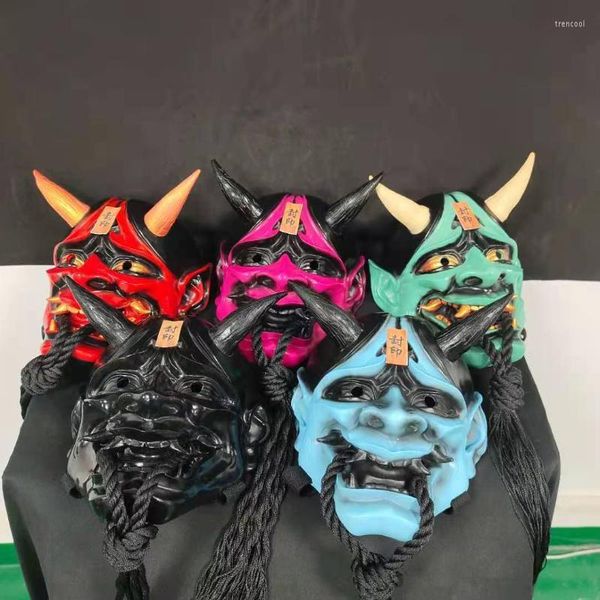 Máscaras de fiesta japonesas selladas Prajna Devil Hannya Noh Kabuki Demon Oni Samurai Cosplay Máscara Mascarada Halloween Prop