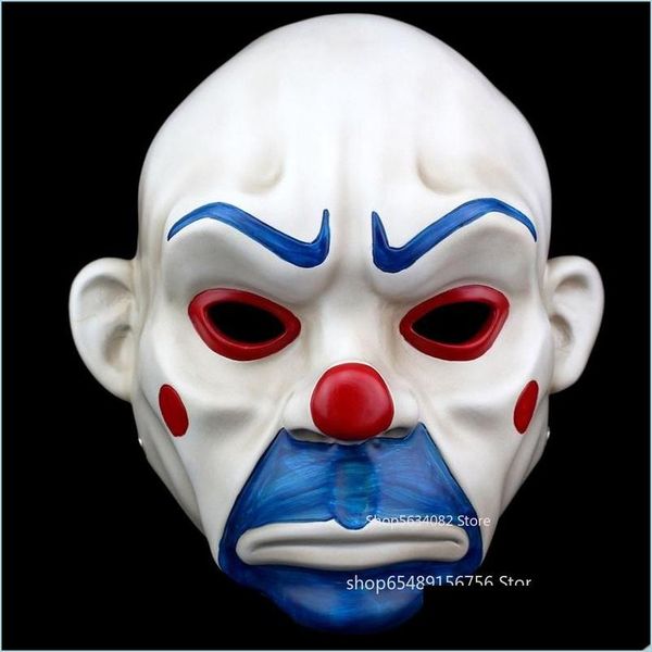 Masques de fête Joker Bank Robber Masque Clown Mascarade Carnaval Party Fantaisie Latex Cadeau Prop Accessoire Set Noël Super Hero Horreur 2 Dhed9