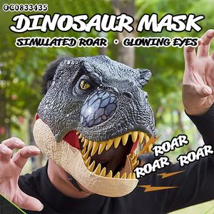 Máscaras de fiesta Máscara de dinosaurio jurásico Luz de voz Efecto de sonido Juguete de fiesta Juego de rol Niños Niñas Regalo de cumpleaños Adulto Divertido Máscara al aire libre Regalo 230606