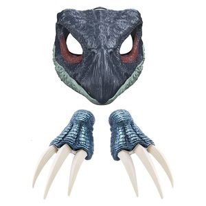 Masques de fête Masque de dinosaure Jurassic Therizinosaurus avec mâchoire d'ouverture Griffes de 10 pouces Texture réaliste Nez Yeux Sangle sécurisée 230802