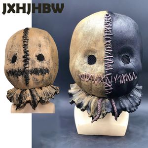 Feestmaskers JXHJHBW Horror Killer Scarecrow Mask Cosplay Scary Sack Latex Masks Helmet Halloween Party Costume Props 230820