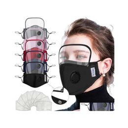 Masques de fête Kids Vae Masque facial avec filtre 2pcs 2 en 1 bouche ER bouclier oculaire amovible anti-poussière de protection Lsk403 Drop Delivery Home G Dh3Kr