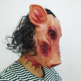 Party Maskers Latex Halloween Masker Grappige Cosplay Prop Festival Benodigdheden Varken Hoofd Scary Classic Met Haar Verschrikkelijke Kettingzaag 230608