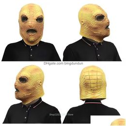 Máscaras de fiesta Máscara de víbora de látex Cosplay de Halloween Serpiente aterrador Monstruo horrible Adt Accesorios de mascarada Prop Regalo Entrega de gota Inicio Ga Dhhft