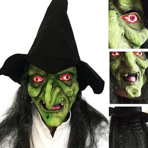 Máscaras de fiesta Latex Witch Creepy Scary Cosplay Prop Old Dress Up Ghost Monster para decoraciones de Halloween 230113
