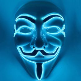 Party Masks Máscara Led Hacker V Vendetta Adultos Light Up Halloween 230630