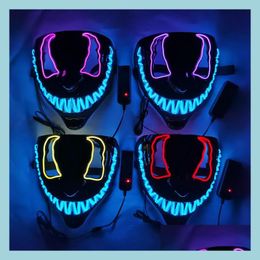 Masques De Fête Led Halloween Party Masque Luminous Glow In The Dark Cosplay Masques 14 Couleurs Drop Delivery Home Garden Festive Supplies Dhhu5