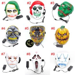 Party Maskers Led Light Mask Up Grappig Van Festival Cosplay Halloween Kostuum ThreeSpeed Flash Bar Dance 9 Stijlen Drop Delivery Home DhdnwZZ