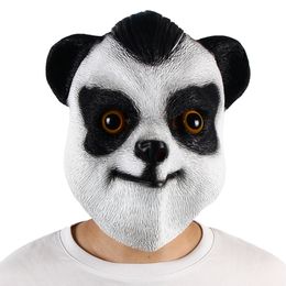 Feestmaskers Lovely Panda en The Little Mole Cartoon Masks Latex Full Face Headdear Bar Halloween Party Live Show Funny Props Deluxe Novely 230313