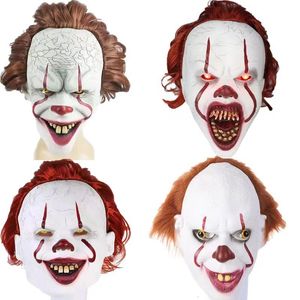 Máscaras de fiesta Máscara de payaso luminosa Máscara de terror de Halloween Cosplay Máscara de terror Máscara de látex Realista Disfraces Accesorios Personajes de película 230906