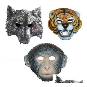 Masques De Fête Masque Eva Dessin Animé Animal Tigre Loup Singe Xmas Halloween Fun Adts Enfants Déguisements Accessoire Fl Face Drop Livraison Dhh0K