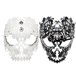 Partymasken Maske Venedig Cosplay Durchbrochenes Muster Schmiedeeisen Diamant Schwarz Weiß Maskerade Augenparty Königin FL Gesicht Halloween Drop Del Dhxun