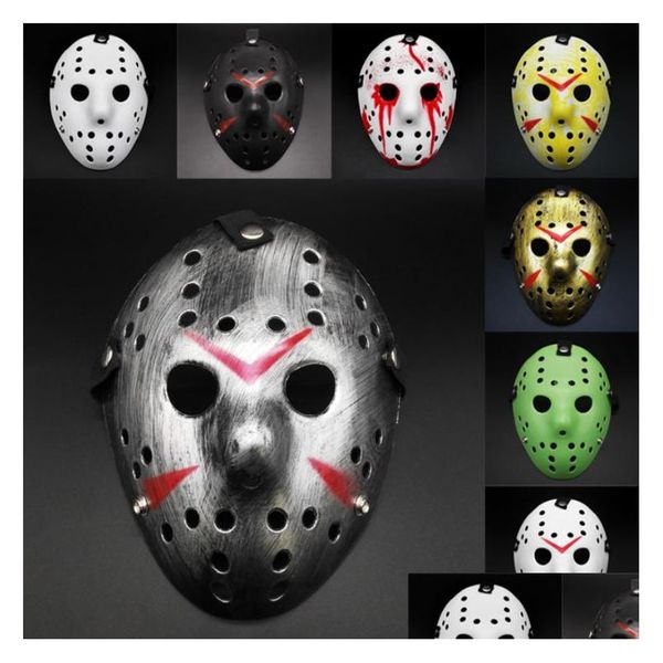 Máscaras de fiesta Mascarada Jason Voorhees Máscara Viernes 13 Película de terror Hockey Scary Disfraz de Halloween Cosplay Plástico Fy2931 Ss1230 Otoac