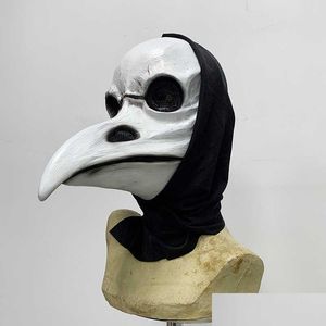 Masques de fête Médiéval Steampunk Plague Tor Masque Latex avec tissu Punk Bird Cosplay Adt Halloween Costume Props X0803 Drop Livraison Ho Dhq9E