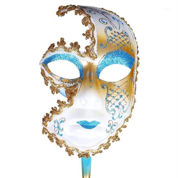 Máscaras de fiesta Hombres y mujeres Máscara de Halloween Media cara Venecia Carnaval Suministros Decoraciones de disfraces Cosplay Props1227a