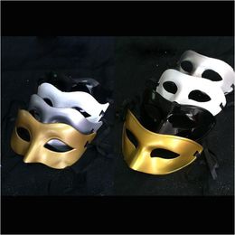 Feestmaskers heren dame maskerade masker fancy jurk venetiaans plastic half gezicht optioneel mticolor zwart wit goud druppel levering home g dh36k