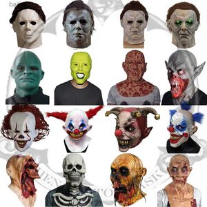 Michael Myers Horreur Masque Halloween Party Effrayant Zombie Clown Couvre-chef Cosplay Pleine Tête Masques En Latex Halloween Party Props T230905