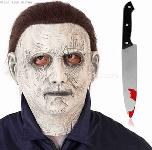 Party Maskers Michael Myers Masker Halloween Latex Hoofd Cover Volwassen Bloed Rekwisieten Terrorist Rollenspel Kostuum Accessoires Feestartikelen Q231009