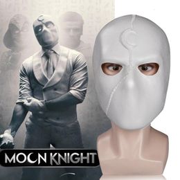 Máscaras de fiesta Moon Knight Marc Specto Máscara Cosplay Casco de látex Masquerade Disfraz de Halloween Props 230721