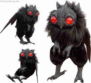 Masques de fête Mothman bébé poseable Art poupée ornement mignon mousse peluche Mothman Statue pour Halloween fête salon lit armoire décoration Q231007