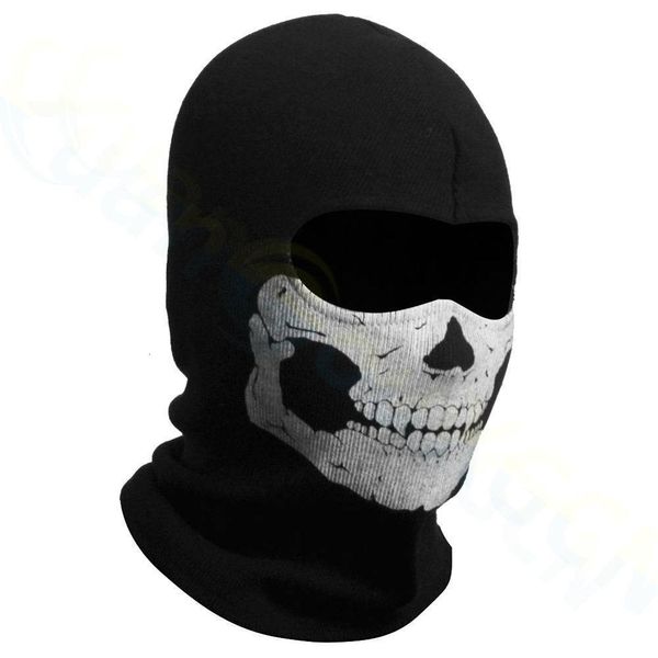 Masques de fête Moto Balaclava Crâne Imprimer Moto Masque Complet Coupe-Vent Ski Tête Cache-Cou Vélo Biker Capuche Hommes Casque Doublure 230721