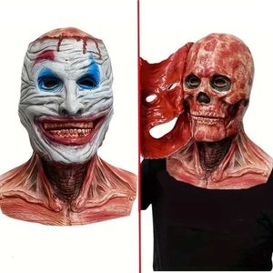 Masques de fête Move Mouth Mens Latex Horror Skull Mask Maquillage Halloween Show Props Face Face Q240508