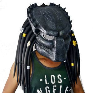 Máscaras de fiesta Película alien vs predator Máscara de cosplay Accesorios de disfraces de Halloween accesorios máscara de látex depredador J230807