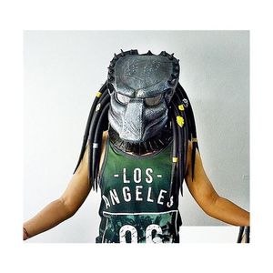 Masques de fête Film Alien Vs Predator Cosplay Masque Halloween Costume Accessoires Props Latex 220827 Drop Livraison Maison Jardin Festi183W