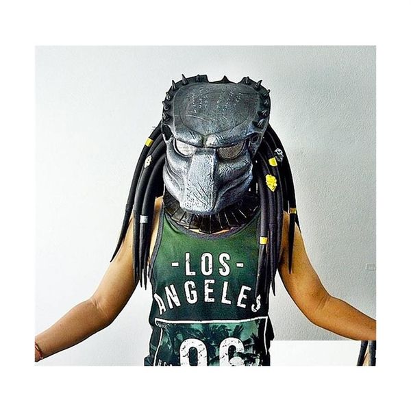 Masques de fête Film Alien Vs Predator Cosplay Masque Halloween Costume Accessoires Props Latex 220827 Drop Delivery Home Garden Festi262c