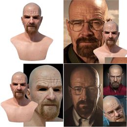 Party Maskers Film Celebrity Latex Masker Breaking Bad Professor Mr. White Realistisch Kostuum Halloween Cosplay Props X0803 Drop Deliver Dhjny