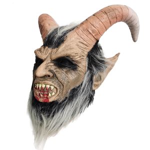 Máscaras de fiesta Película Lucifer Cosplay Máscaras de látex Scary Demon Devil cosplay Horrible Horn Mask Adult Horror Halloween Party props 230906