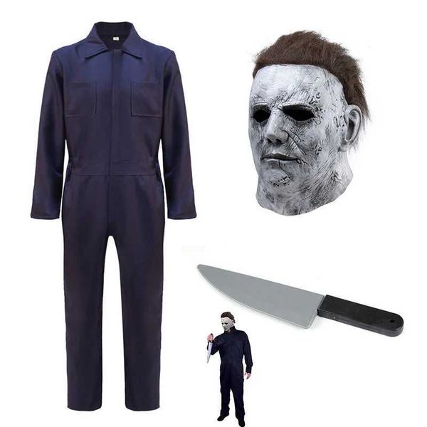 Party Masks Movies y TV giran en torno a los disfraces de rol de Halloween Horror ropa de trabajo azul de trabajo de una pieza Pro Party Pro Q240508