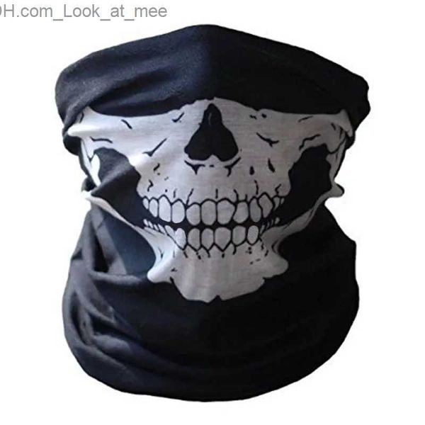 Masques de fête Multi-fonctionnel Crâne Noir Bandana Casque Camping Halloween Cou Masque Facial Paintball Ski Sport Bandeau Randonnée Foulards Q231009