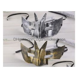 Party Maskers Nieuwe Oude Prins Antiek Vleermuis Masker Plastic Mens Jazz Retro Bronze Sier Gift Drop Delivery Home Garden Feestelijke Benodigdheden Dh6Th