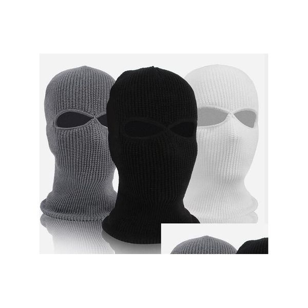 Masques de fête Nouvelle Armée Tactique Hiver Chaud Ski Cyclisme 3 Trous Clava Capuchon Cap Masque Visage Femmes Hommes Garder En Drop Livraison Maison Jardin F Dhdqz