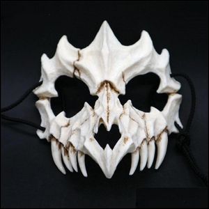 Feestmaskers Nieuwe Halloween Cosplay Resin Dragon God Yasha 2d Horror Theme Animal Skl Face Masquerade Scary Mask T200116 Drop Delivery Dhrel