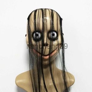 Máscaras de fiesta Nuevo horror de Halloween con pelo largo Máscara de MO Máscara divertida Máscara de boca en forma de V con pelo Máscara de fantasma femenina Juego de roles Máscara de MO Máscaras x0907