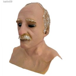 Masques de fête Nouveau Halloween Latex Cosplay Masque Vieux Visage Couverture Réaliste Couvre-chef Mascarade Accessoires de Fête Cosplay T230905