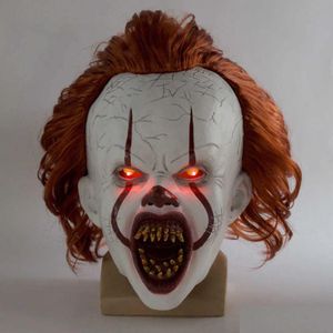 Party Masks New LED Horror Pennywise Joker Scary Mask Cosplay Stephen King Capítulo Dos Clown Latex Helmet Halloween Props Drop entrega DHR18