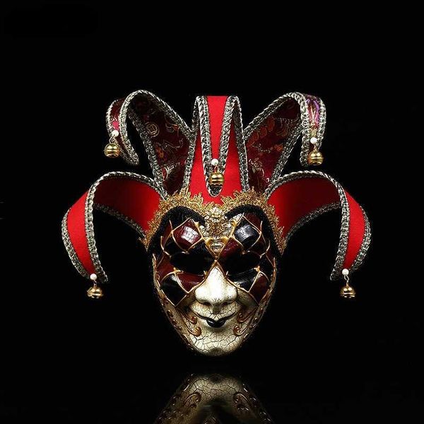 Masques de fête Masque de mascarade vénitien haut de gamme nouvellement haut de gamme Europe et États-Unis Masque de clown d'Halloween Fournitures d'exposition T230905
