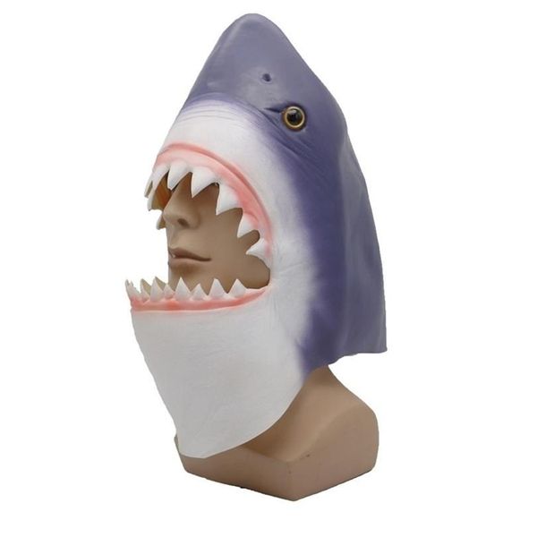 Parti Masques Nouveauté Tête De Requin Masque Halloween Mascarade Animal Latex Horreur Effrayant Poisson Capot Périphérique Cos Props T200703 Drop Deliv Dhzxu