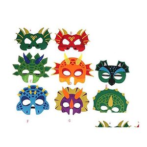 Masques de fête Nouveauté Stegosaurus Masques en feutre de dinosaure Enfants Dress Up Costume Triceratop Masque facial Anniversaire Fête à thème Cadeau Tyrannosau Dhr0B