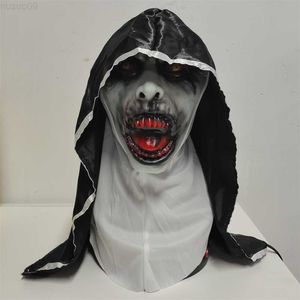 Masques de fête Nonne Effrayant Masque Halloween Horreur Latex Masque Cosplay Effrayant Pleine Tête Masque Halloween Costume Props L230803