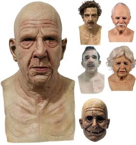 Feestmaskers oude man enge masker cosplay full head latex Halloween horror maskerade hoofddeksel decor2480171