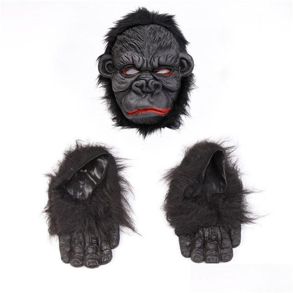 Máscaras de fiesta Máscara de orangután Halloween Scary Ape Horror Sile Cosplay Foot Costume Supply Drop Delivery Home Garden Suministros festivos Dht7V