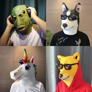 Feestmaskers Outdoor Mask Pasen Funny Mask Bar Funny Donkey Head Show Props Carnaval Mask Masquerade Mask Halloween Mask 230313