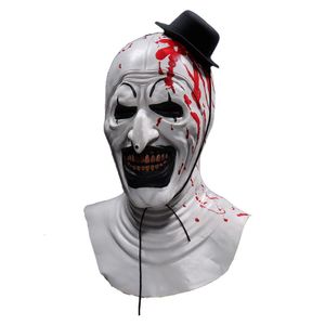 Masques de fête Masques de fête Bloody Terrifier Art Le masque de clown Cosplay Py Horreur Démon Mal Joker Chapeau Casque en latex Halloween Costume Prop Dhnvx