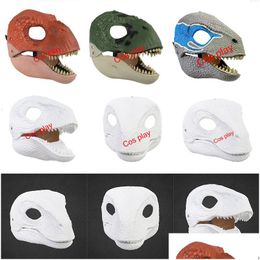 Feestmaskers Feestmaskers Halloween Draak Dinosaurus Open Mond Latex Horror Hoofddeksels Cosplay Kostuums Scared Ship 230330 Home G Dhgarden Dhwem