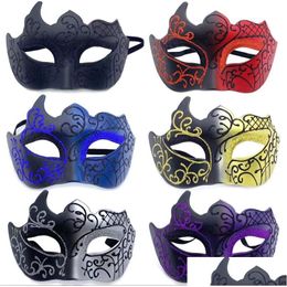 Máscaras de fiesta máscaras de fiesta Promoción de la máscara con brillo de oro Venetian uni Sparkle Masquerade Mardi Gras Drop entrega Home Garden Dhzs4