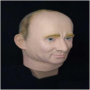 Feestmaskers Feestmaskers Russische president Vladimir Poetin Latex Masker Fl Face Halloween Rubber Maskerade Adt Cosplay Fancy Kostuum Thuis Dhzda